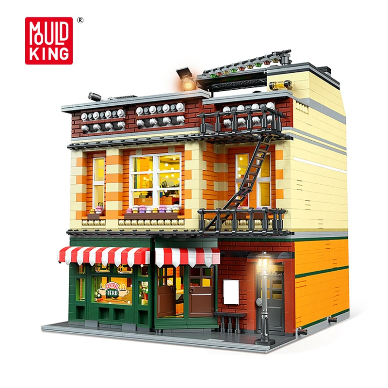 

Mould King Streetview Building Blocks MOC Central Perk With LED Light DIY Assembling Model Bricks Children's Toys Christmas Gift