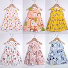 От 1 до 5 лет, модная, с рисунком, хлопок, для маленьких девочек милое платье трапециевидной формы без рукавов, платья для девочек Летняя Повседневная одежда принцессы