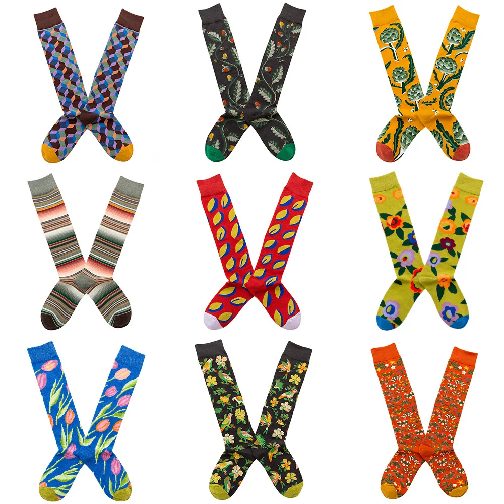

High elasticity Men Socks Calf Socks Warm Knee Socks Unisex Cotton Street Marathon Running Sports Socks Ins Trend Harajuku Style