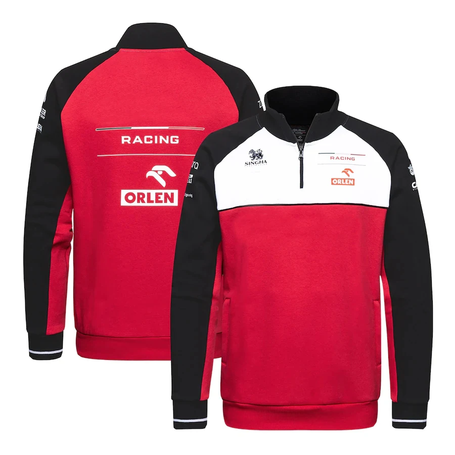 

2021 Season Motorsport Car Fans Red Sweatshirt Teamline Men's Sweater Clothing Full Zip Sweat Jacket