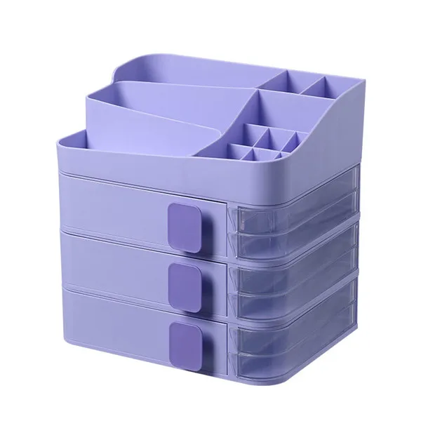 Makeup Organizer O MSJO органайзер для макияжа ящик для хранения пластиковый ящик для рабочего стола/ванной комнаты/офиса макияж кисти ювелирные изделия Организация хранения коробки - Цвет: Makeup Organizer O