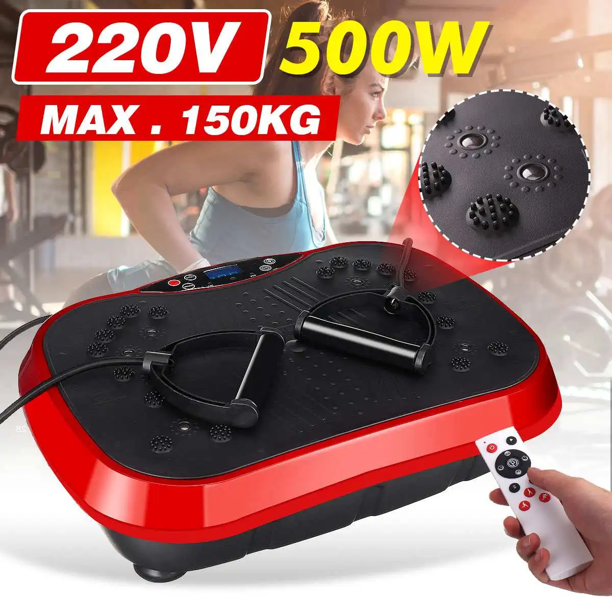 

220V 500W Exercise Fitness Slim Vibration Machine Body Trainer Plate Platformody Shaper Exercise Resistance Fitness Equipment