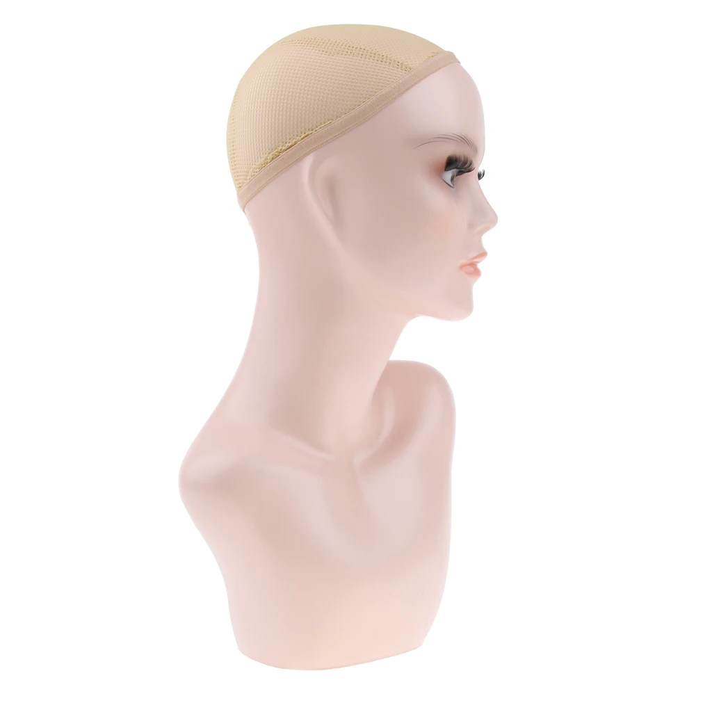

1 Piece Bald Mannequin Head, Beige Female Professional Cosmetology Model for Wig Making, Eyeglasses & Hats Displaying