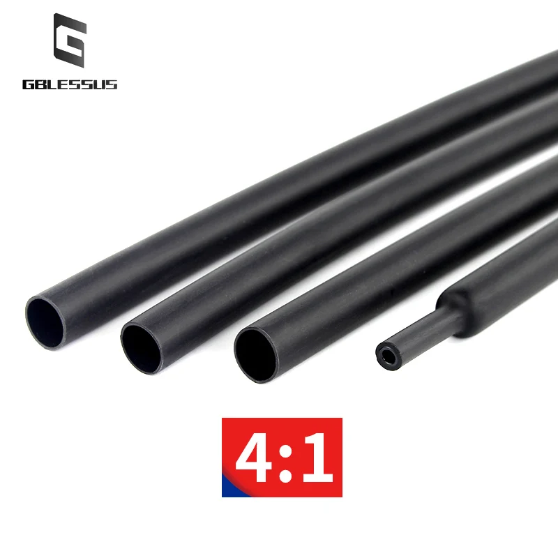 4-кратная черная термоусадочная трубка с резиновой изолированной втулкой