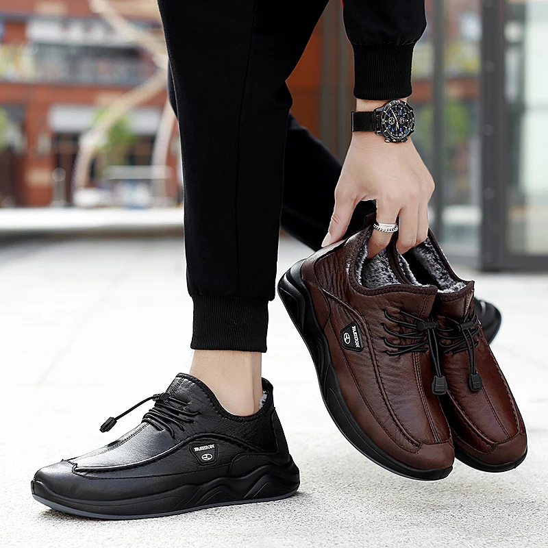 

Men Shoes Winter Warm Fur Men Casual Shoes Lace Up Round Toe Casual Men Shoes Flock Footwear For Winter Man Sneakers