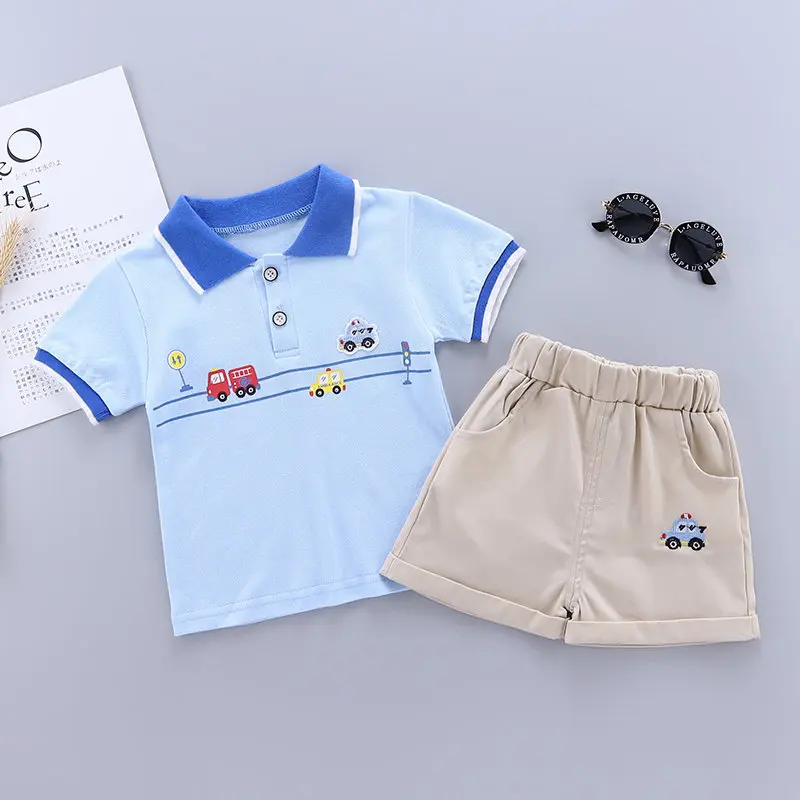

Summer Children Cotton Clothes Baby Boys Cartoon cars O-Neck T Shirt Shorts 2Pcs/sets Infant Kids Fashion Toddler Tracksuits set