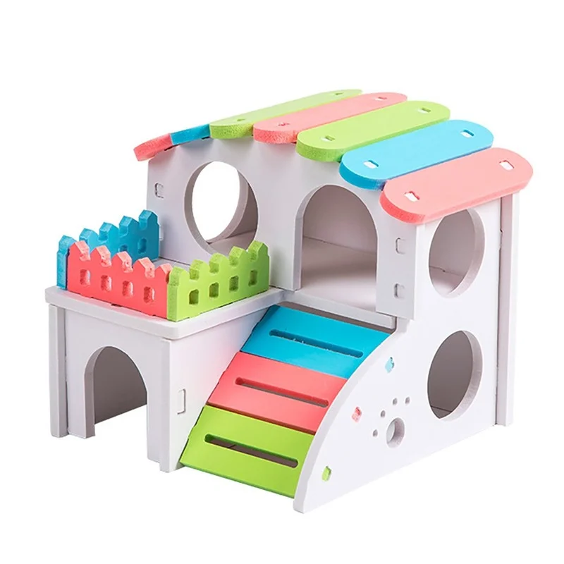 

Rainbow Color Hamster Nest Sleeping House Luxury Cage Pet DIY Hideout Hut Toy Small Animal Supplies Hamster Hideout