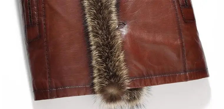 BATMO new arrival winter natrual sheepskin leather jackets men,men's raccoon fur collar& wool liner coat men N4061