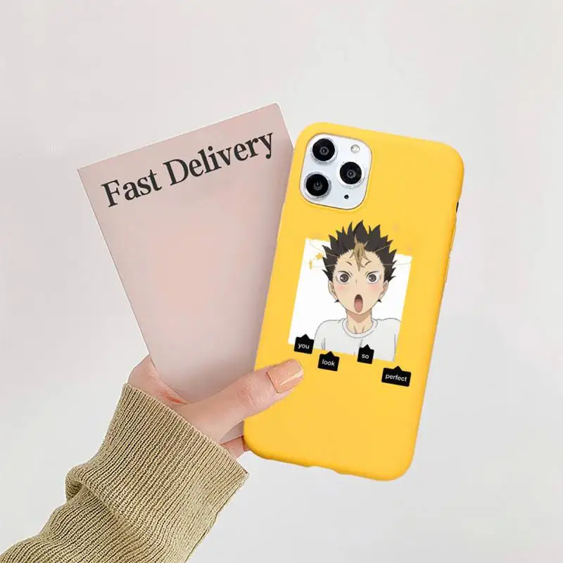 

haikyuu Poster volleyball Japan anime Phone Case Candy Color for iPhone 6 7 8 11 12 s mini pro X XS XR MAX Plus
