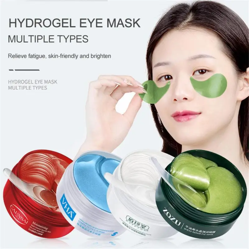 

60Pcs Hyaluronzuur Repair Eye Patches Verwijderen Donkere Kringen Hydraterende Eye Mask Crystal Collageen Gel Oogmasker TSLM1