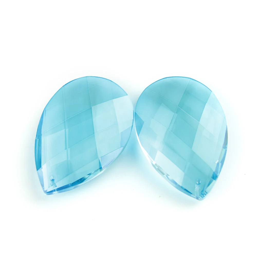 

38mm/50mm Aquamarine Tear Drop Glass Crystal Prism DIY Pendant Chandelier Jewelry Lighting Parts Space Faceted