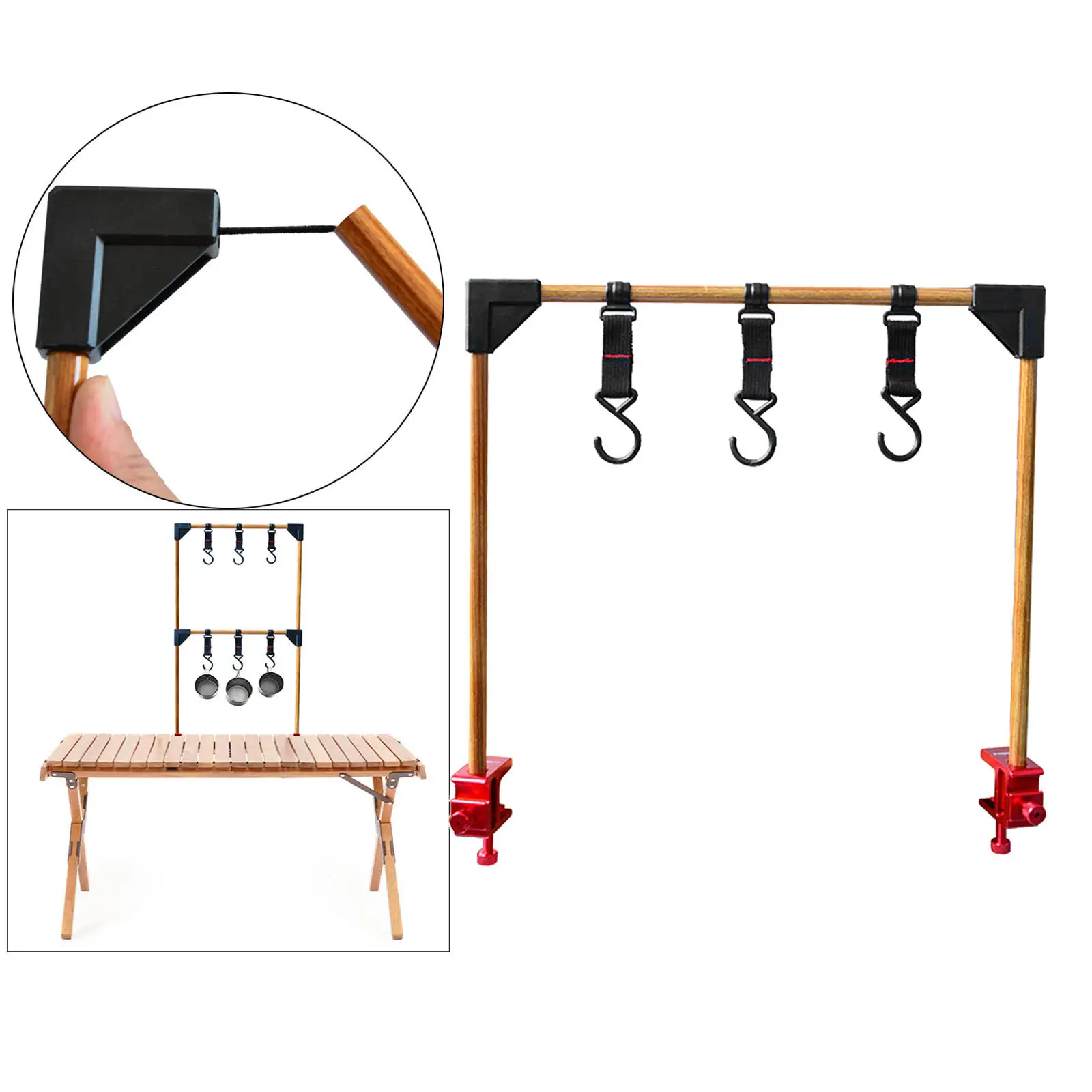 

Hanging Storage Rack Outdoor Desktop Storage Shelf BBQ Cutlery Pot Holder Cookware Organizer Hanger