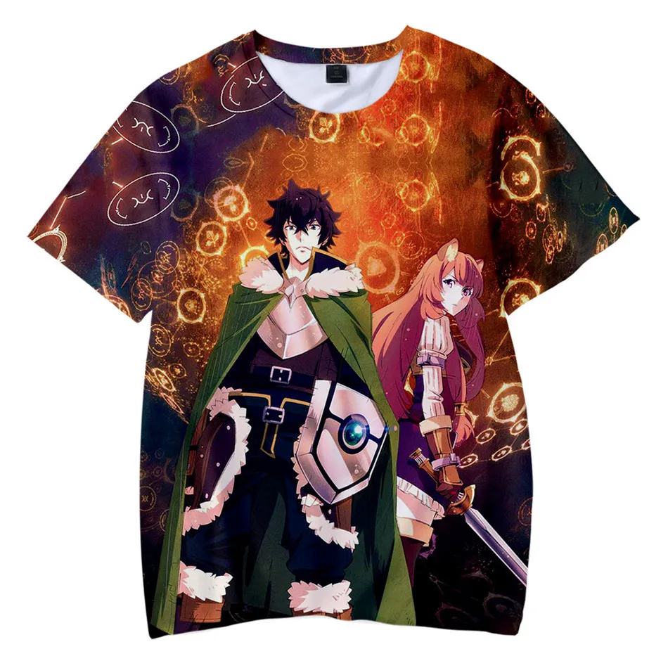 

The Rising of The Shield Hero Cartoon 3D Printing T-shirt Men And Women Summer Harajuku Streetwear Fashion Casual O-Neck Tees