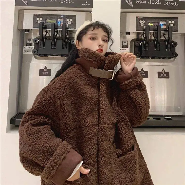 

Teddy Bear Coat 2019 Fashion Female Overcoat Casual Style Winter Women Faux Fur Thick Oversized