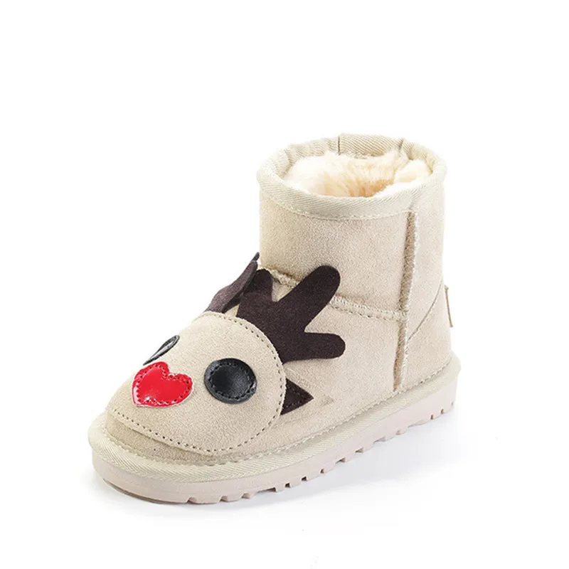 Детские зимние ботинки из натуральной кожи с плюшевой подкладкой | Мать и ребенок