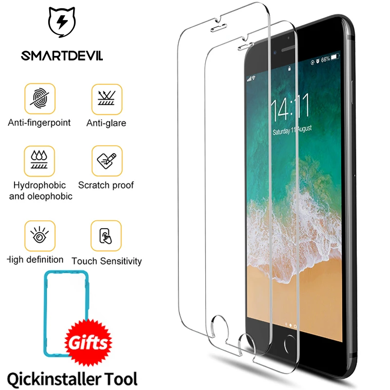 Закаленное стекло для iphone 6 6s Plus 7 8Plus X Xs Max Xr|Защитные стёкла и плёнки телефонов| |