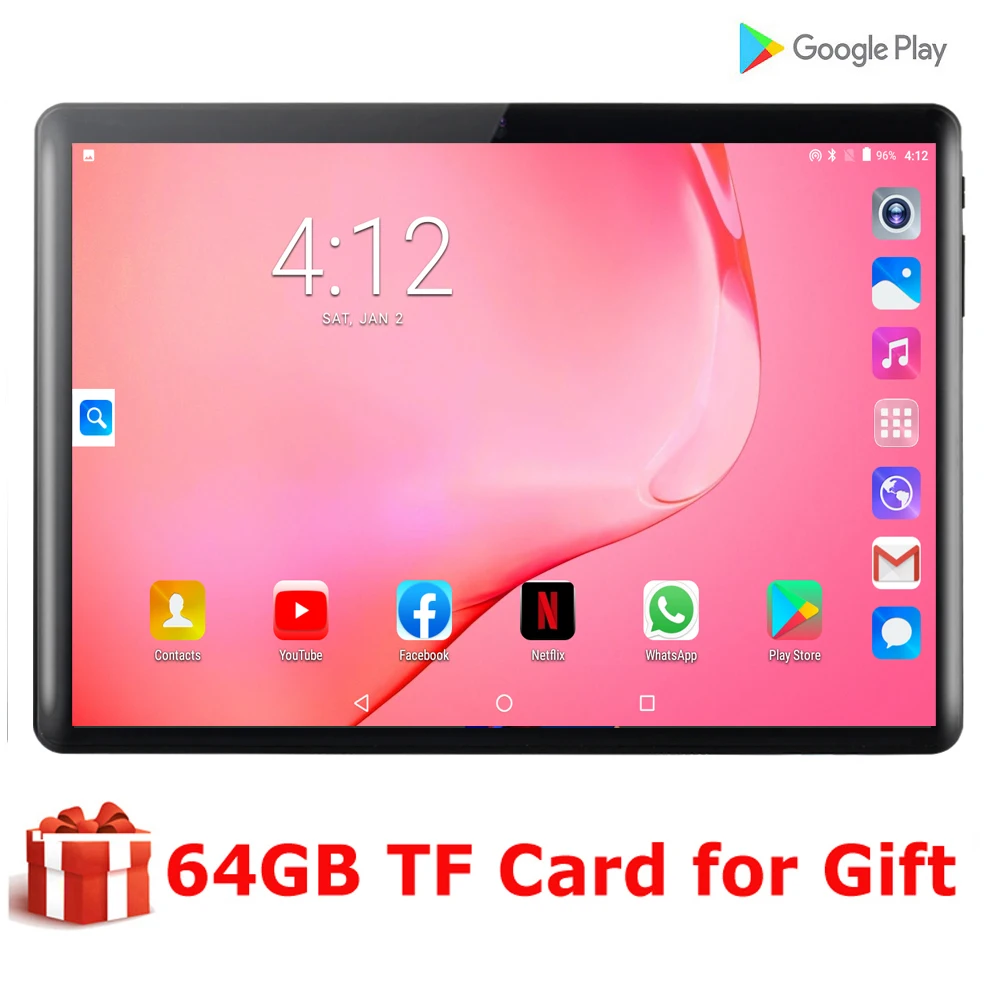 Планшет 3G 10 дюймов Android 9 0 2 + 32 ГБ Wi Fi GPS|Планшеты| |