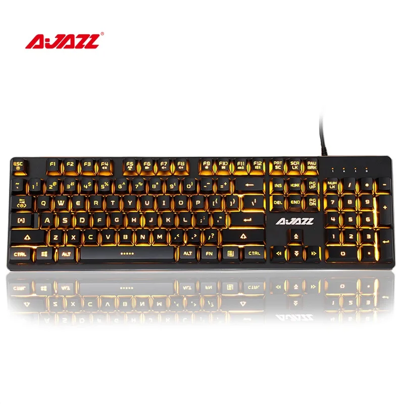 Ajazz Warrior первое поколение Механическая Feel с подсветкой USB Проводная клавиатура металлическая панель, 19 неколлизионных клавиш компьютерная клавиатура