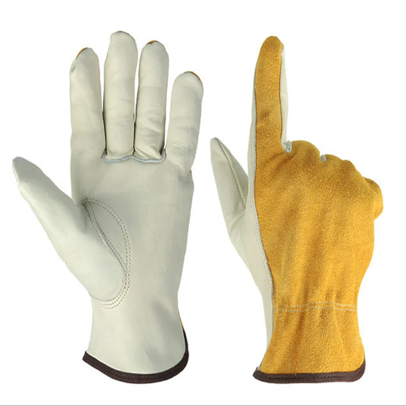 Рабочие перчатки кожаные садовые гибкие и хорошего сцепления для