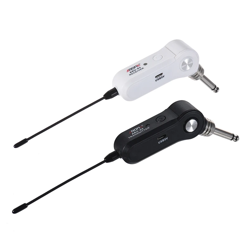 

AROMA ARU-03 UHF Wireless o Transmission System Transmitter Receiver Built-In Rechargeable for Guitar