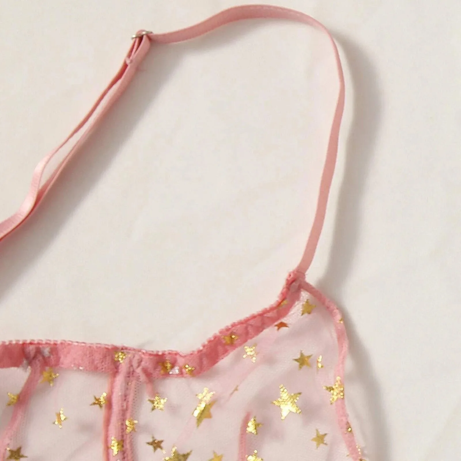 

Shining Stars Lingerie Set Women Exotic Underwear Transparent Lace Mesh Bra Thong Sets Sexy See Through Nightwear Lenceria Mujer