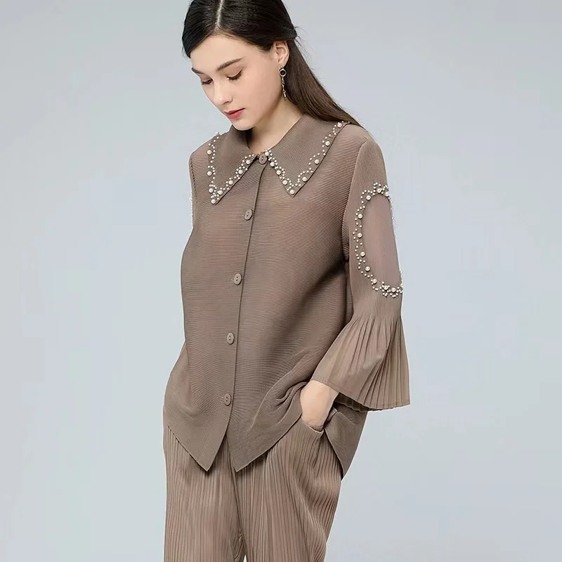 

Fashion Drape High-End Nailbead Small Jacket Spring 2023New Women Loose Large Size Age-Reducing Cardigans Can Be Quickly Shipped