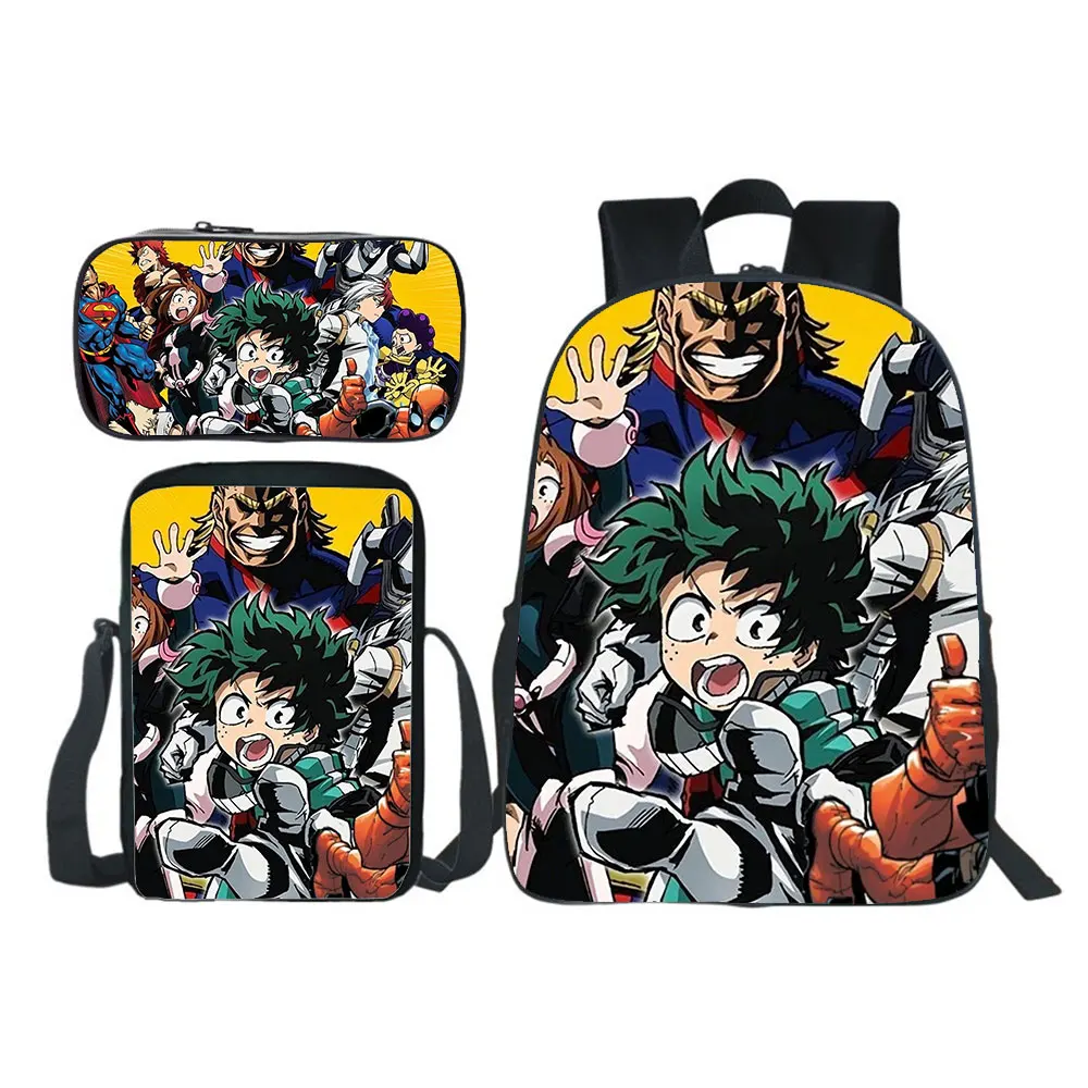 

My Hero Academia Backpacks Anime Bookbag Pencil Case Shoulder Bag Teen School Bags Boy Girl Knapsack Students Cartoon Mochila