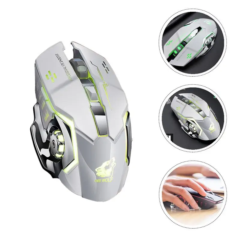 

1Pc Wireless Mouse Electroplating Computer Mouse Simple Office Ergonomic Mouse