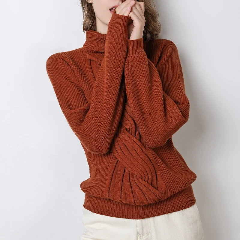 

Jumper Rushed Spandex Acrylic Casual Full None Winter Clothes Women Sweater Turtleneck Crop Top Womens Pullover Sleeve Sweaters