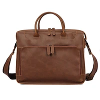 women men leather shoulder bag large capacity 14 inch laptop briefcase bags for documents messenger bag vintage leather business