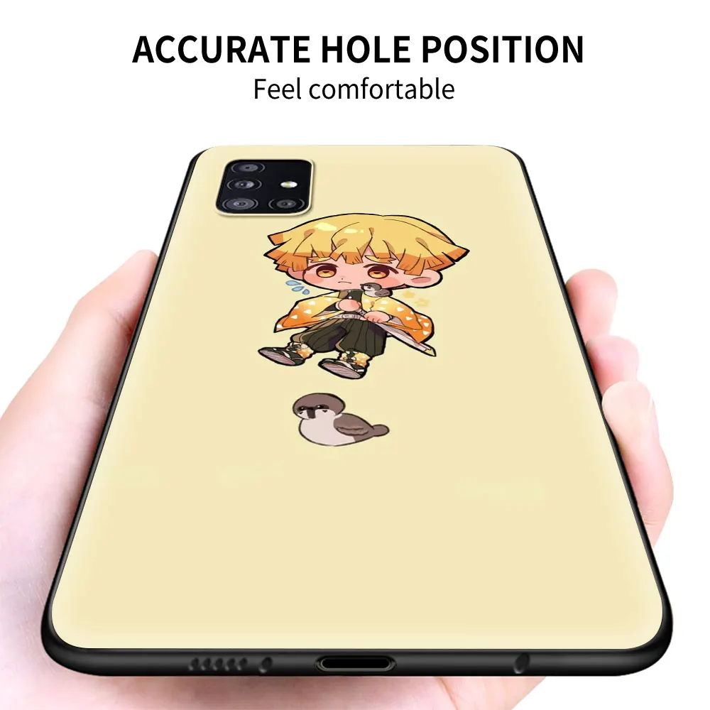 Demon Slayer Kawaii Anime Phone Case For Samsung Galaxy A51 A71 A21s A31 A41 A11 A01 M30s M31 M51 Black Soft Silicone Covers
