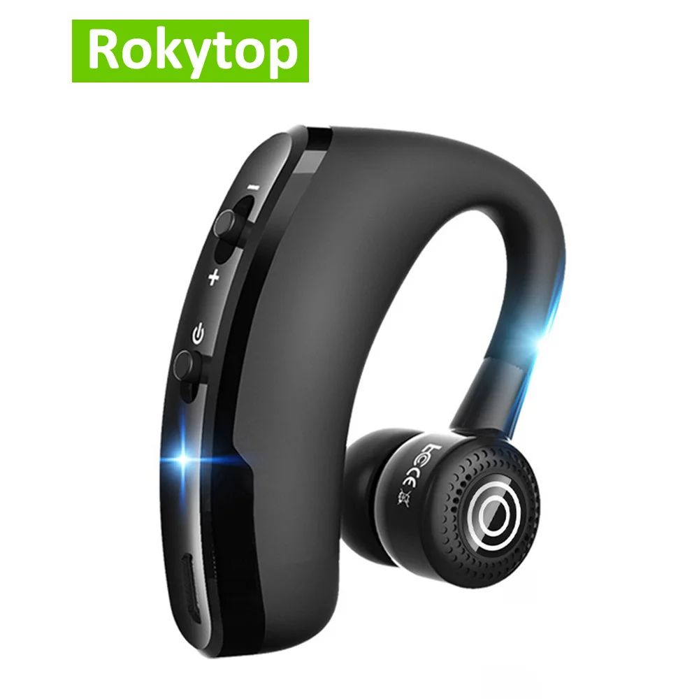 Buy Handsfree Business V9 Bluetooth Headphones Wireless Earphone with Mic Voice Control Noise Cancelling Headset For Drive on