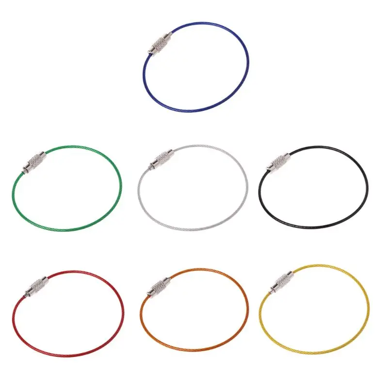 

Цветной брелок для ключей из нержавеющей стали, брелок для ключей для повседневного использования, трос