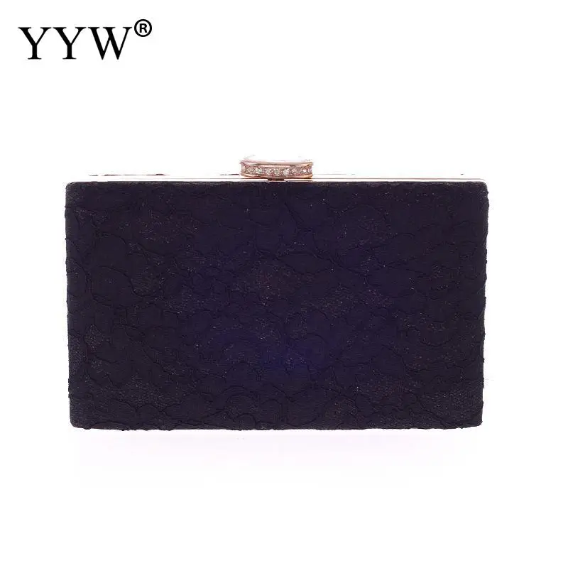 Lace Embroidery Evening Bag With Diamond Buckle Elegant Small Square Bag For Wedding Or Party Clutch Bag For Wman Shoulder Bag
