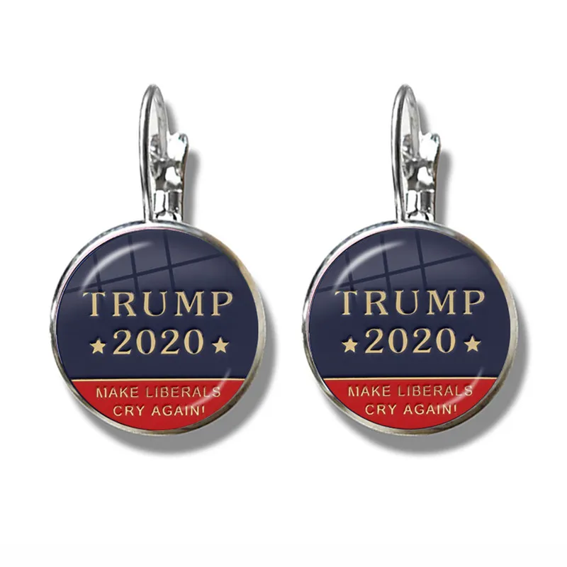 Keep America Great 2020 USA Trump коллекция стекло кабошон серебро серьги ювелирные изделия для