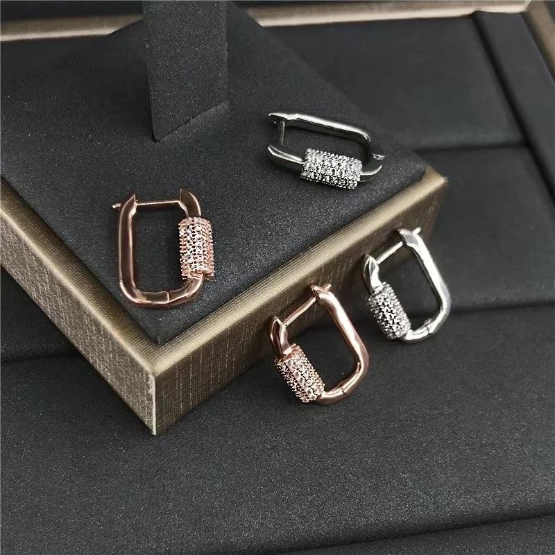 

Серьги женские из 100% серебра 925 пробы, розовое золото серьги с застежкой пробы