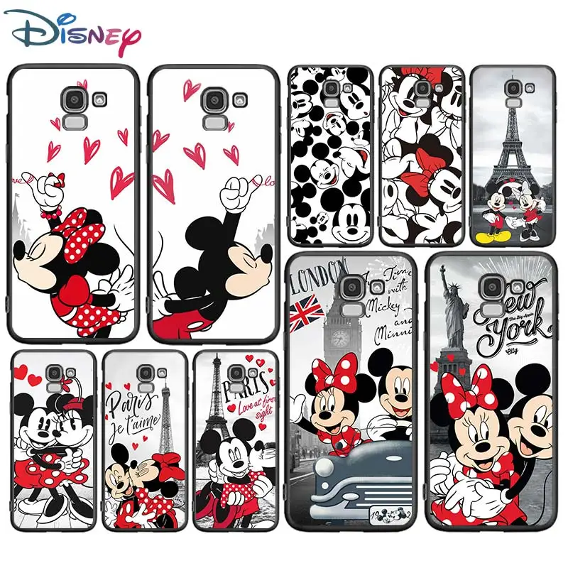 

Mickey Minnie in London for Samsung Galaxy J2 J3 J4 Core J5 J6 J7 J8 Prime duo Plus 2018 2017 2016 Soft Black Phone Cover