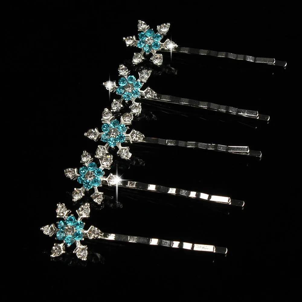 Модные женские заколки для волос в виде снежинок заколки-невидимки аксессуары 5