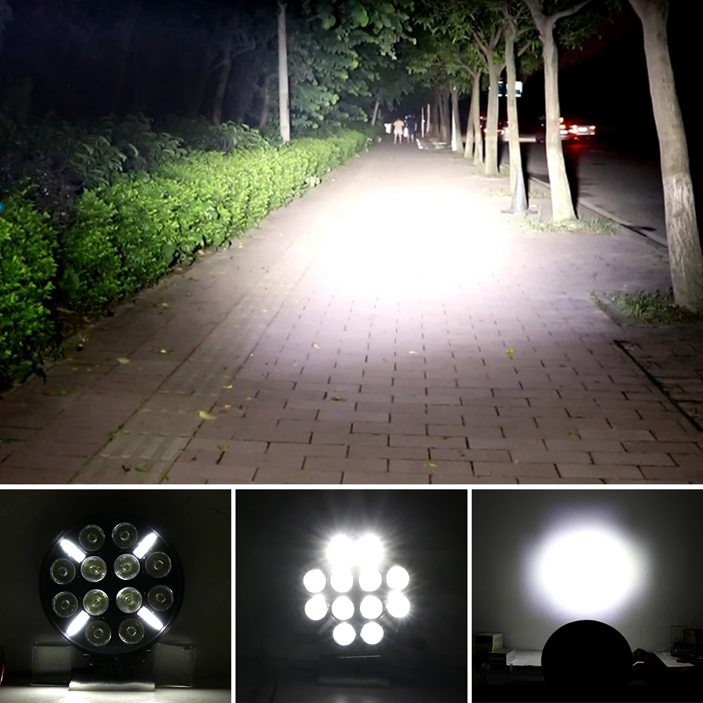 Круглый светодиодный рабочий светильник для вождения внедорожника лодки