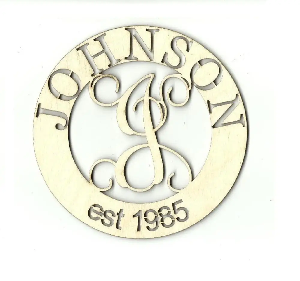 Название года круг монограмма Персонализированная Лазерная вырезка