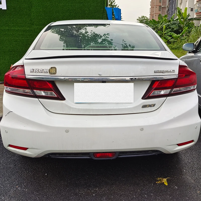 

CEYUSOT For Car Trunk V Accessories Spoiler OLD Honda Civic Sedan PU Material Rear Lip Black Wing Tail Diffuser Refit 2012-2015