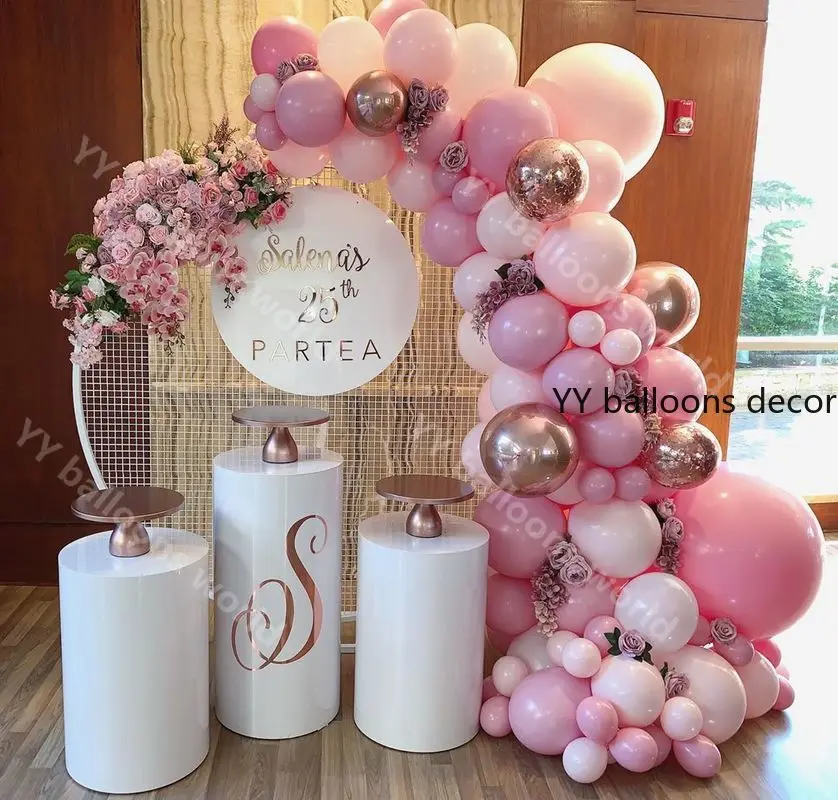 Воздушные шары гирлянды Macaron Baby Pink Peach Pastel Rose Gold на день рождения свадьбу Shower