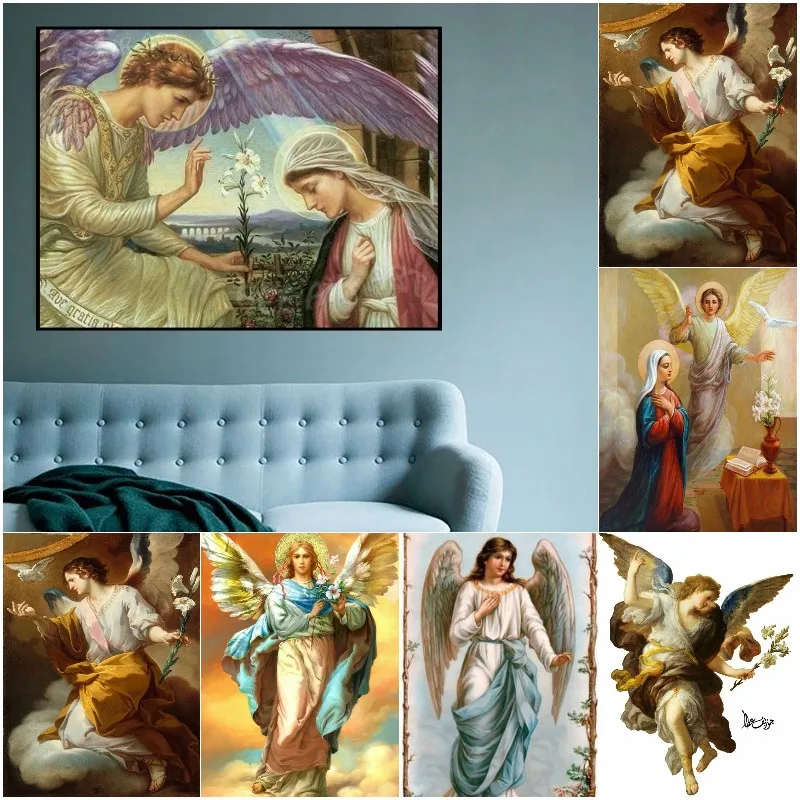 

5D DIY Elmas Boyama Dini Figürler Arcangel San Gabriel Diamond Painting Embroidery Mosaic Cross Stitch Craft Wall Art Decoration