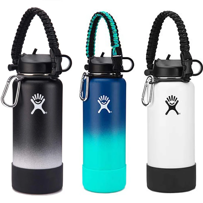 Бутылка для воды Hydro Flask с ручкой Paracord и силиконовым защитным чехлом из