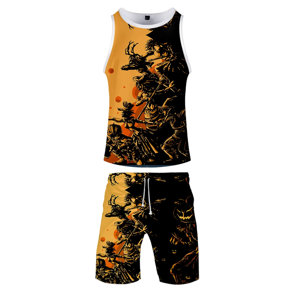 2019 3D Печатный Хэллоуин модный хип хоп крутой летний мужской жилет сетчатая ткань