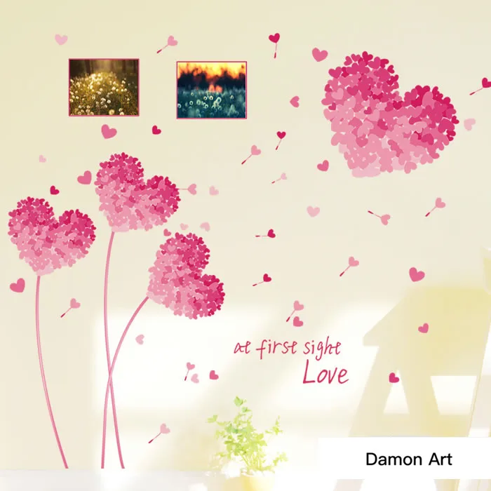 108*105 см наклейка на стену романтический Одуванчик настенные картинки для