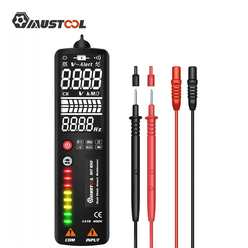 MUSTOOL MT100 двойной режим изогнутые Экран мультиметр цифровые Напряжение тестер 3