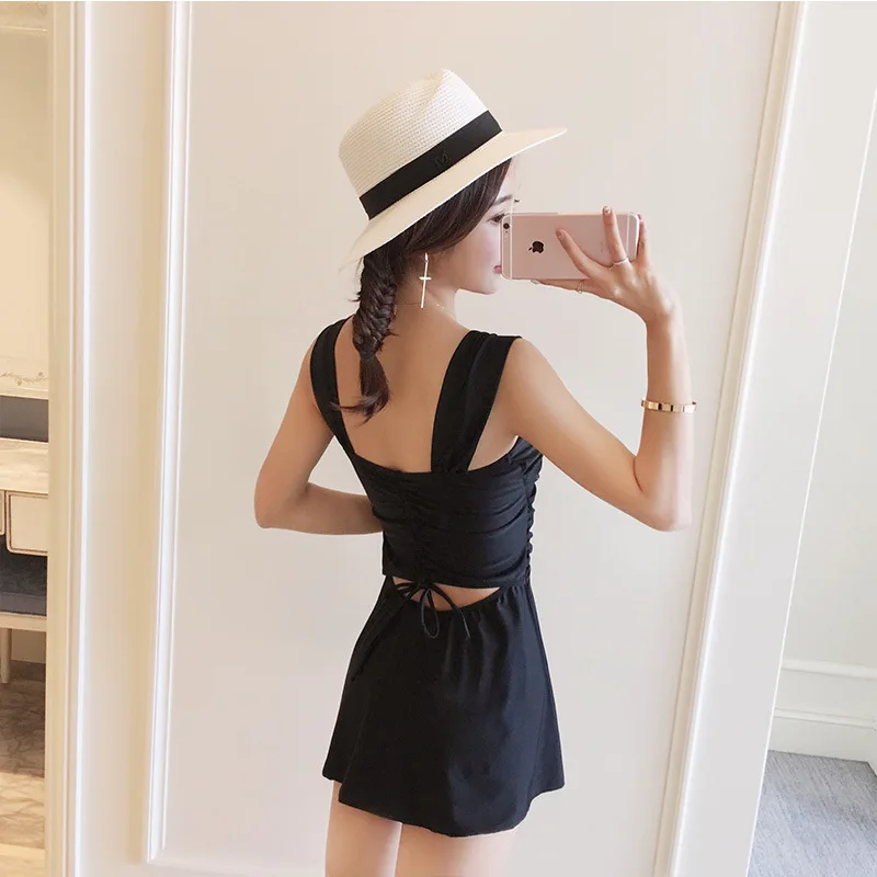 2021 однотонный черный женский комплект бикини танкини из двух предметов