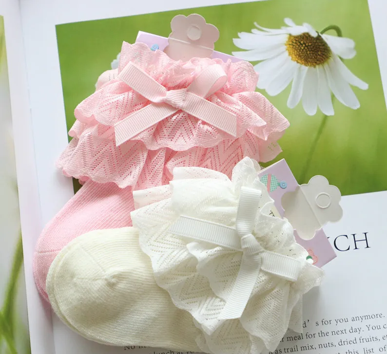 Носки для новорожденных теплые белые носки принцессы хлопковые детские зимние