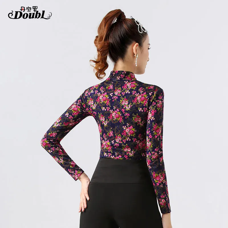 Топ для современных танцев DOUBL Женский с длинным рукавом и общественных chacha Румба